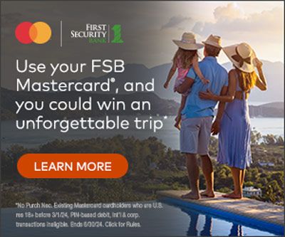 Use your FSB Mastercard, and you could win an unforgettable trip. Click for details.